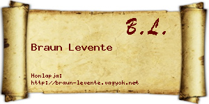 Braun Levente névjegykártya